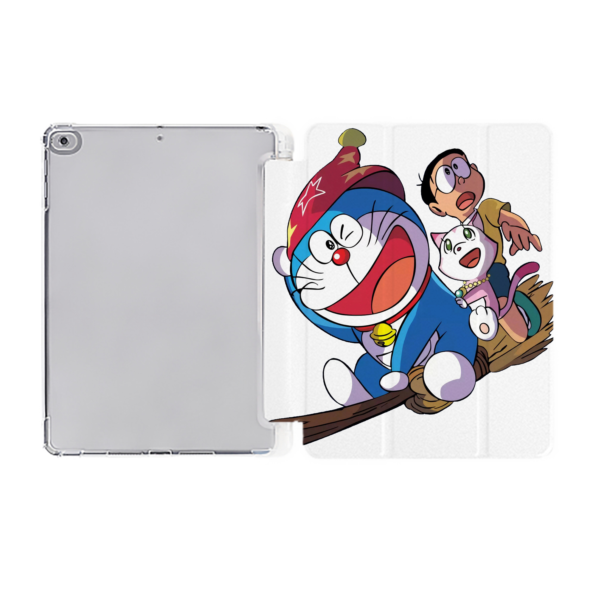 （画像用） ドラえもん Doraemon IPad ケース ペン収納付き 三つ折りスタンド PUレザー×シリコン 対応機種9.5/10.5/10.9インチ